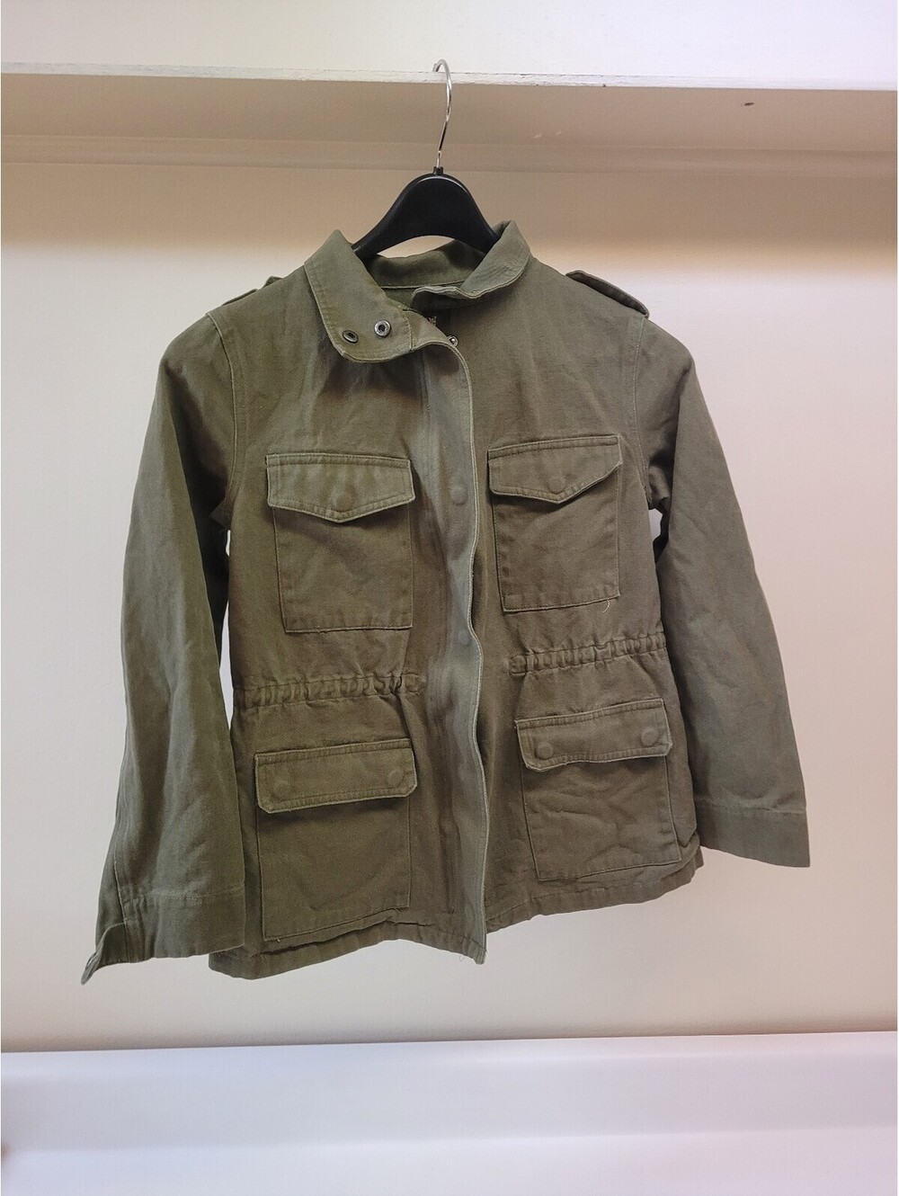 field jacket style jacket medium olive green basic jacket